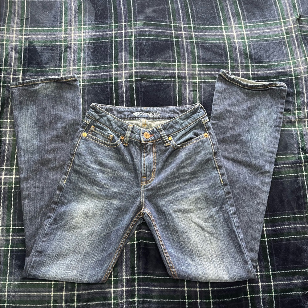 Bootheel Mayfair Fit women’s dark wash blue denim size 2